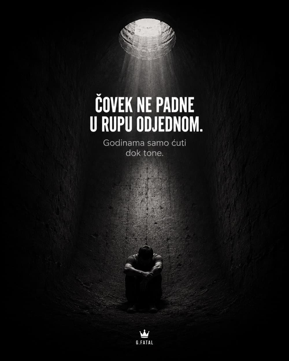 Čovek ne padne u rupu odjednom. Godinama samo ćuti dok tone.